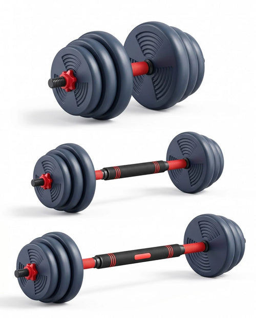 Adjustable Dumbbell Barbell Set 44 lbs – Convertible Weight Set for Home Gym Workout