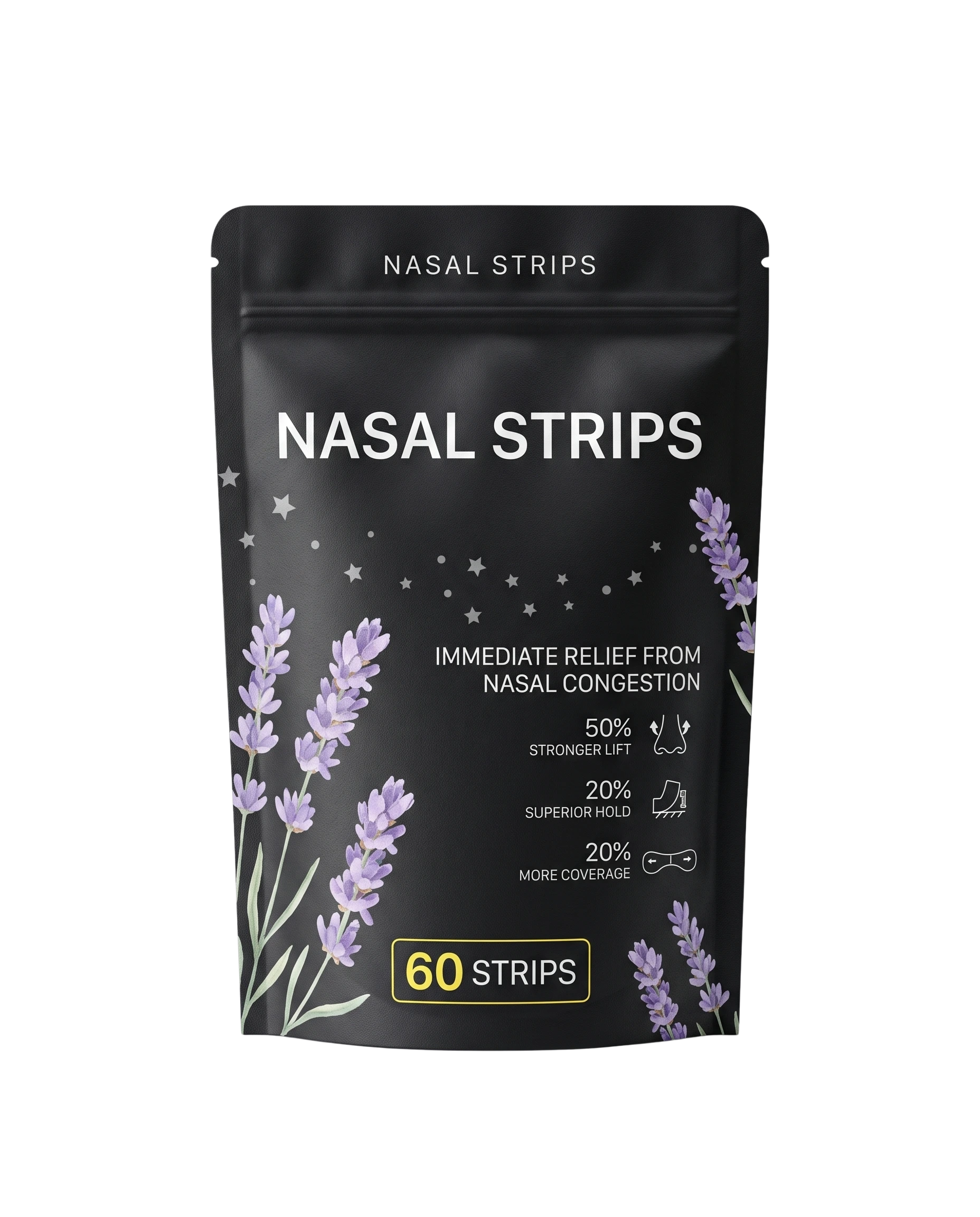 Nasal Strips 60 Count – Flexible Adhesive Nose Strips for Improved Nasal Airflow