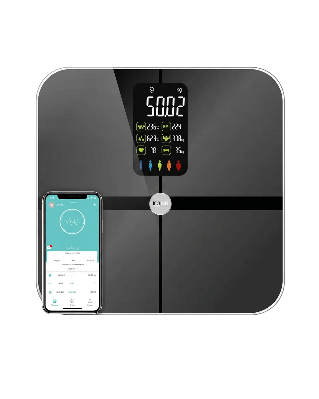 Digital Bluetooth Bathroom Scale with 15-Metric Body Fat & BMI Analyzer