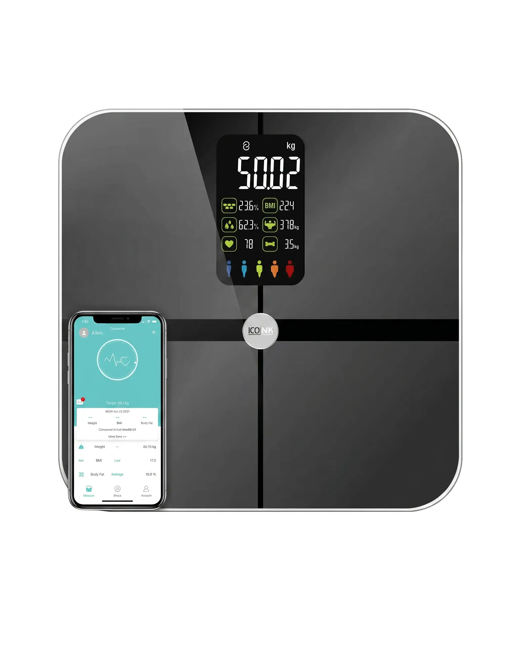 Digital Bluetooth Bathroom Scale with 15-Metric Body Fat & BMI Analyzer