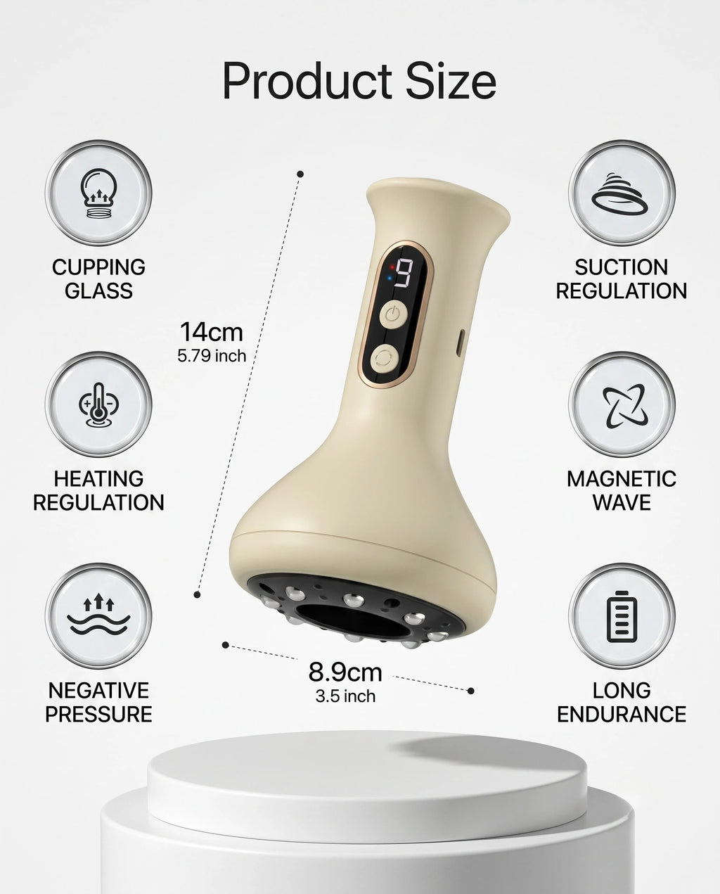 Electric Cupping Massager with Heat & Red Light