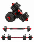 Adjustable Dumbbell Barbell Set 44 lbs – Convertible Weight Set for Home Gym Workout