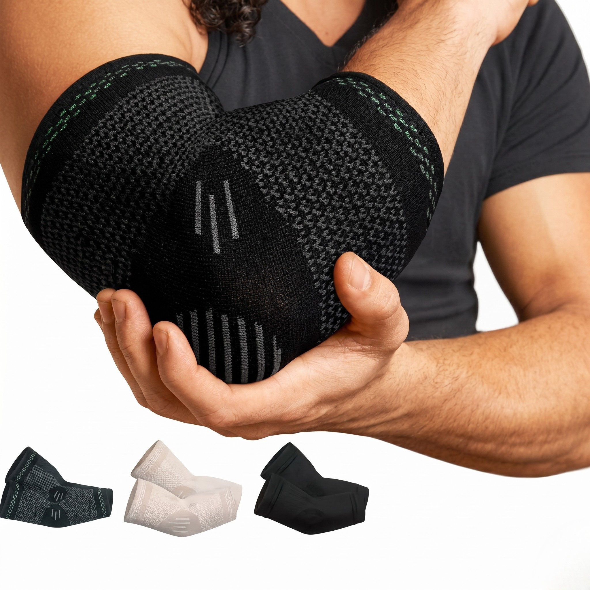 Elbow Compression Sleeve – Knitted Support Brace for Workout, Tennis, Padel