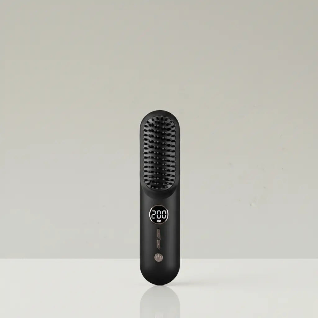 Portable Hair Straightener Brush – Ionic Smoothing, Anti-Frizz, Ceramic Plates, Fast Heating