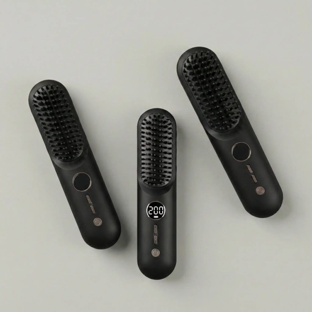 Portable Hair Straightener Brush – Ionic Smoothing, Anti-Frizz, Ceramic Plates, Fast Heating