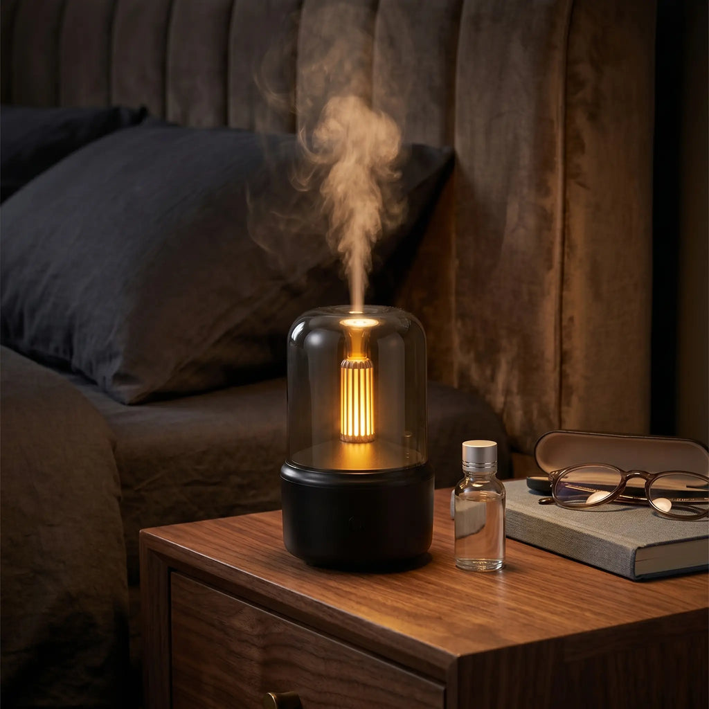 Aroma Diffuser & Humidifier with Candlelight Night Light
