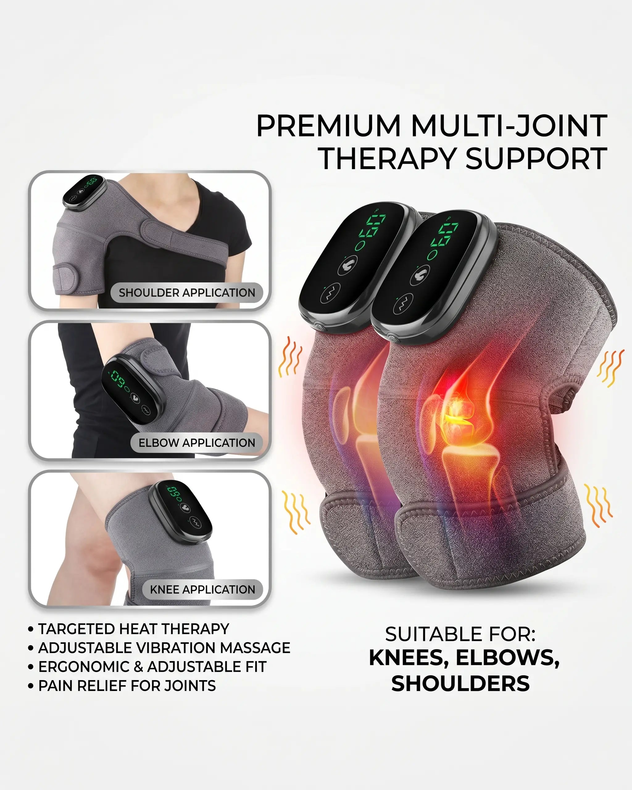 Electric Heating Knee Massager with 3-Level Vibration and Heat
