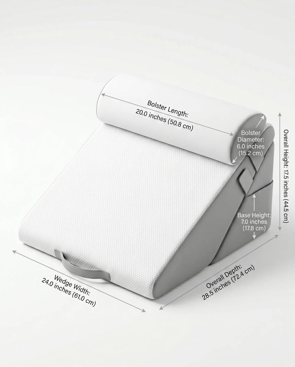 Wedge Pillow Set 3-Piece – for Acid Reflux, Snoring & Back Pain Relief, Adjustable Memory Foam, Bed Rest Support