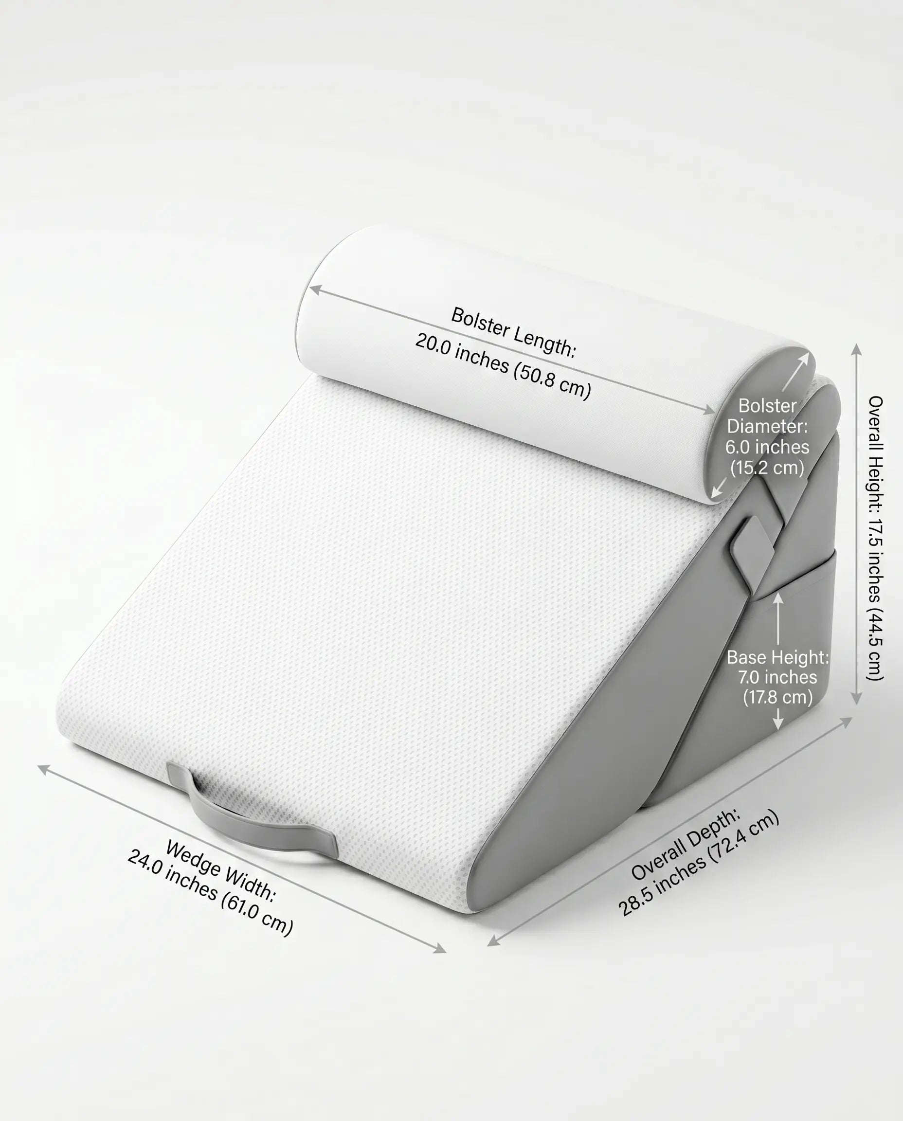 Wedge Pillow Set 3-Piece – for Acid Reflux, Snoring & Back Pain Relief, Adjustable Memory Foam, Bed Rest Support