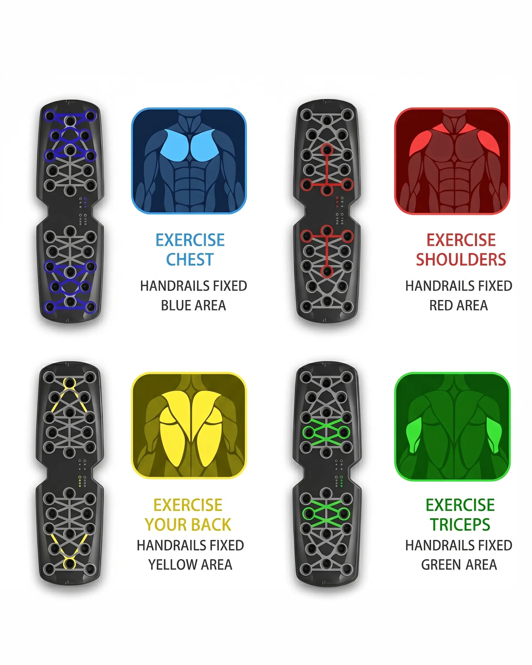 Multifunctional Colour-Coded Push-Up Board Set