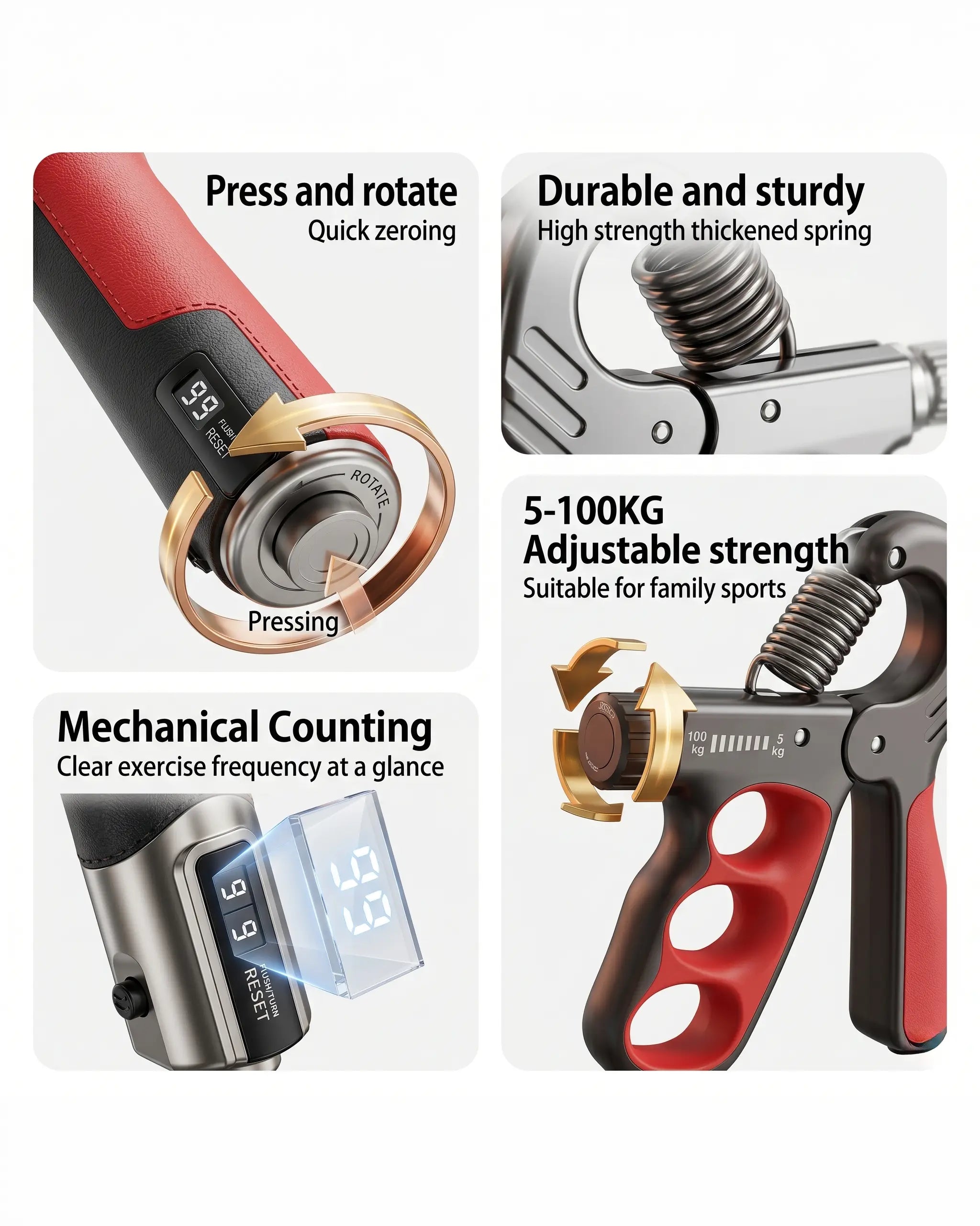 Adjustable Hand Grip Strengthener 5–100KG