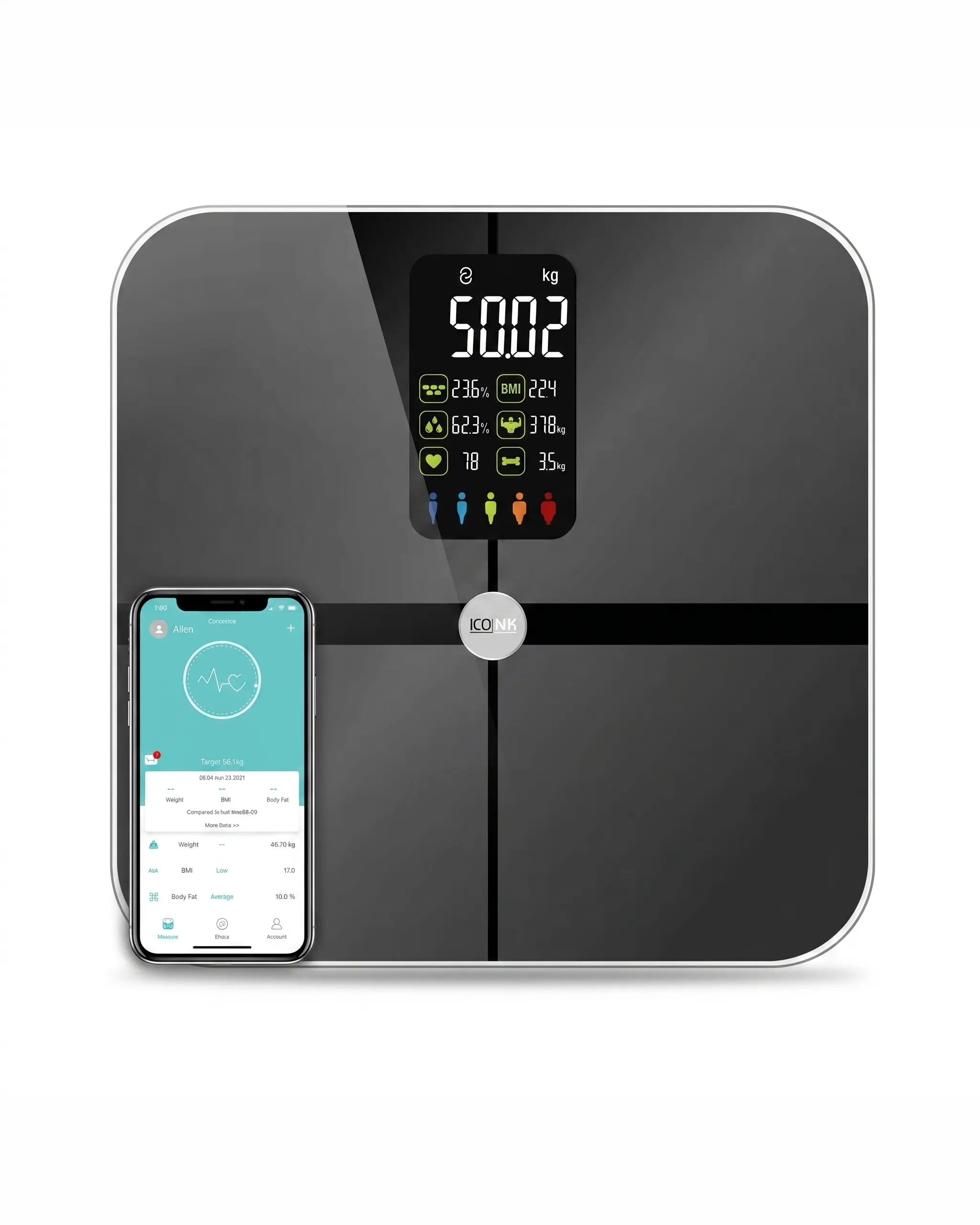 Digital Bluetooth Bathroom Scale with 15-Metric Body Fat & BMI Analyzer