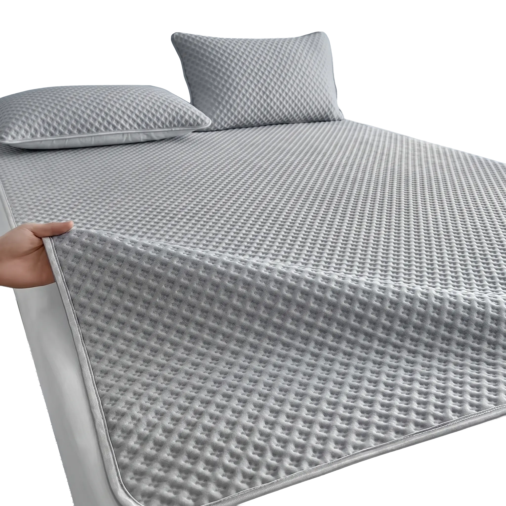 Cooling Mattress Pad in Breathable Ice Silk, Washable Summer Sleeping Pad, Soft & Skin-Friendly