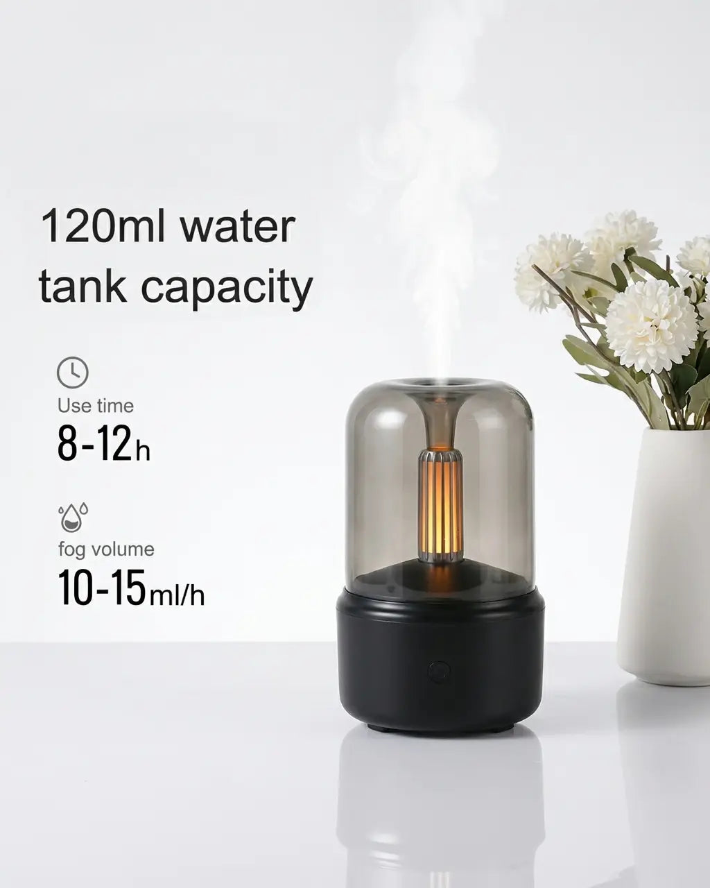 Aroma Diffuser & Humidifier with Candlelight Night Light