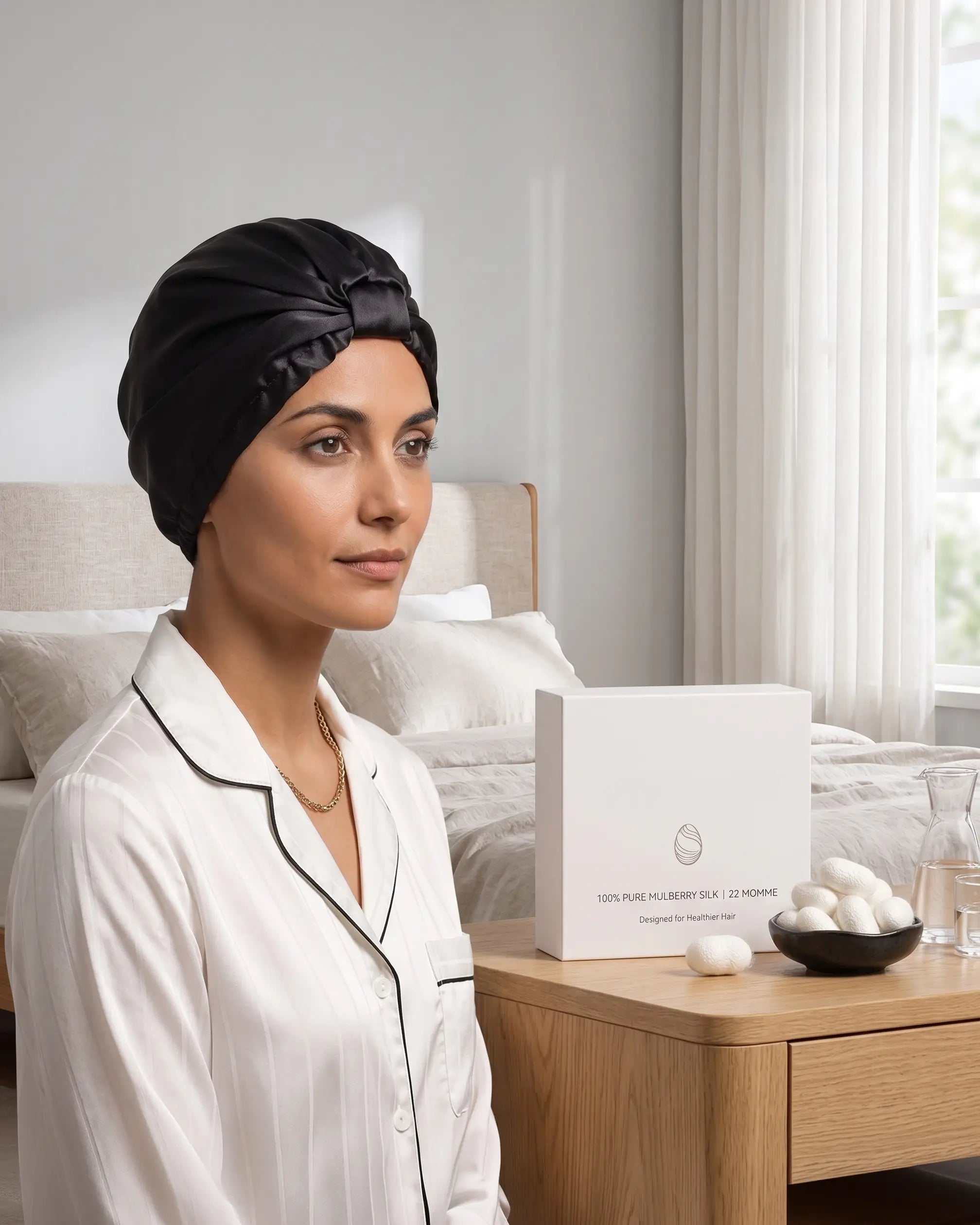 100% Pure Mulberry Silk Sleep Bonnet