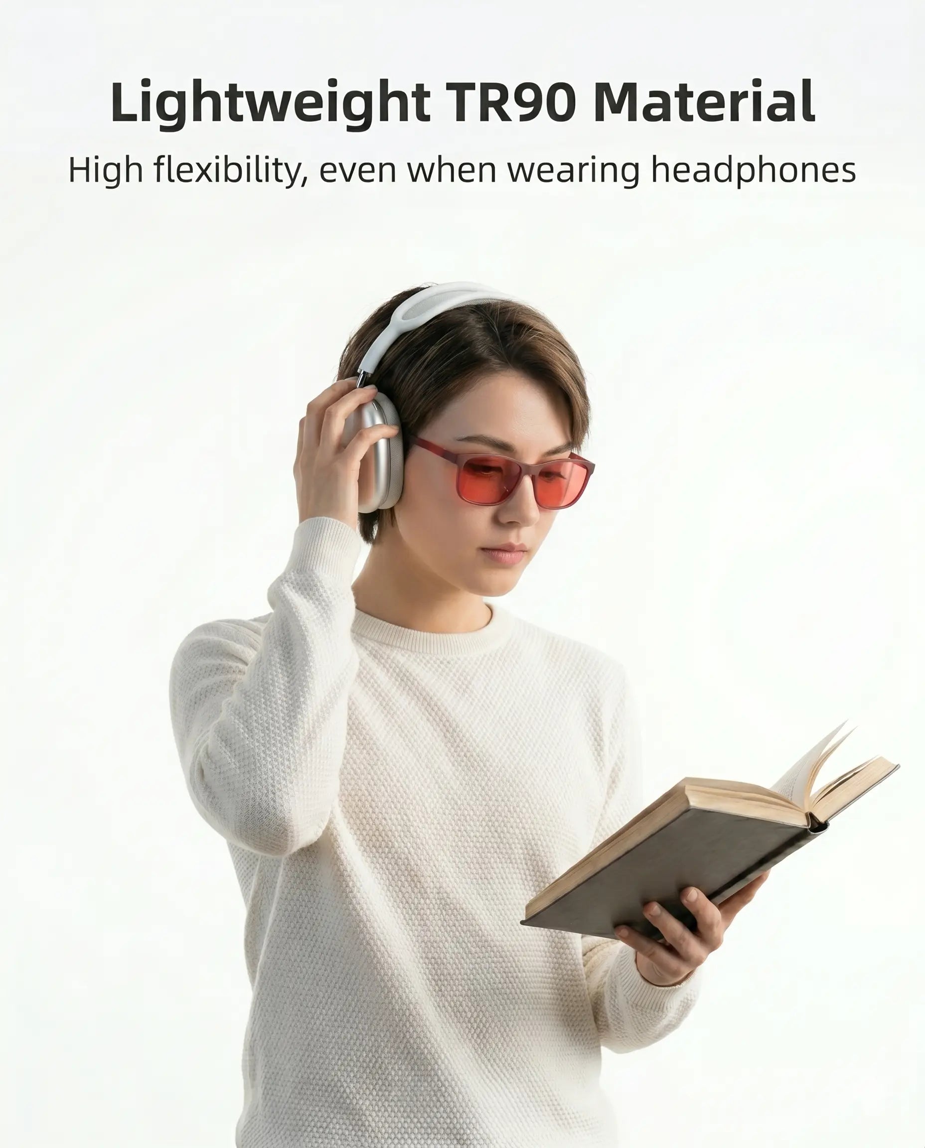 Blue Light Blocking Glasses – Red Lens, 99.9% UV & Blue Light Filter, Unisex, Sleep & Screen Protection, Black