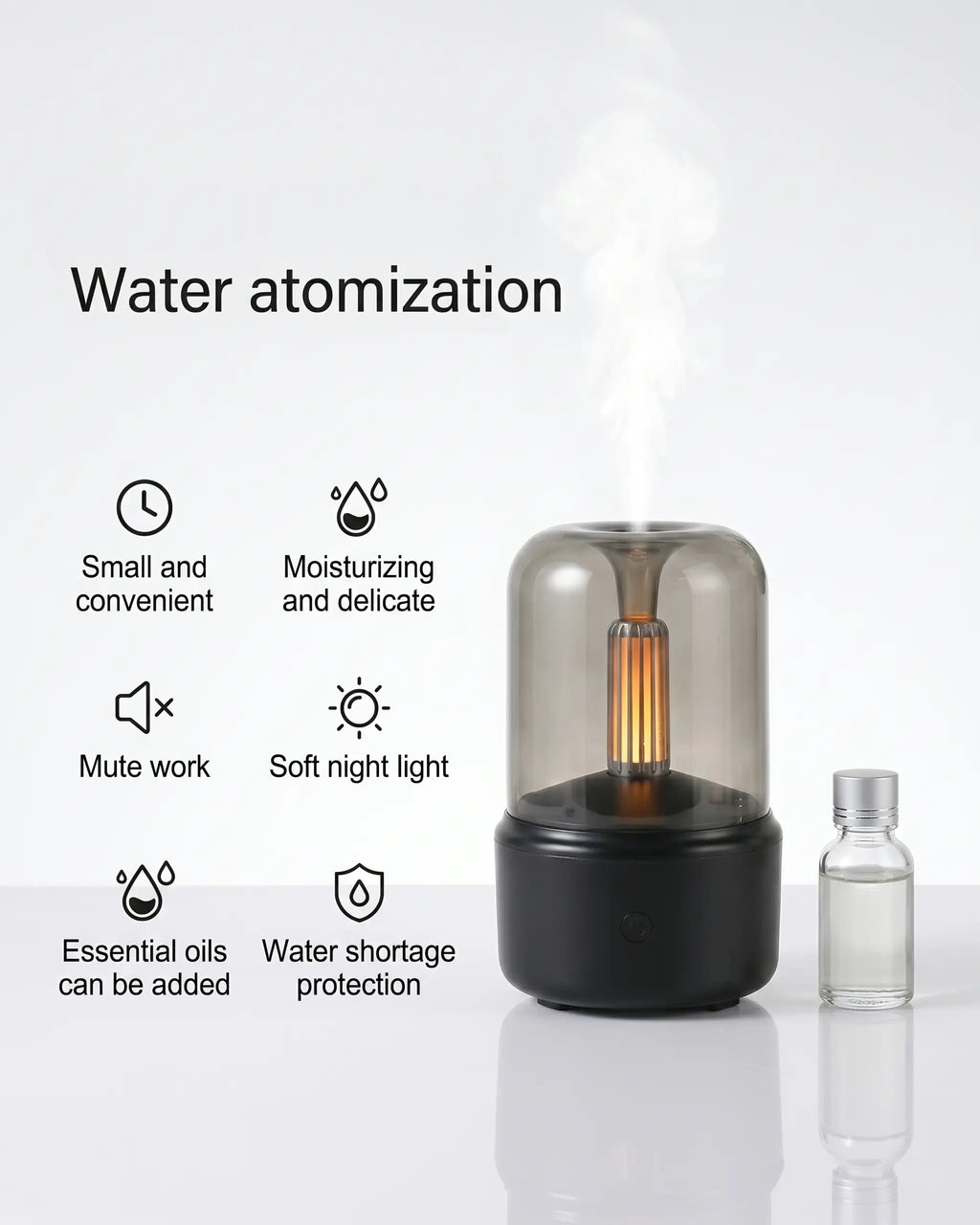 Aroma Diffuser & Humidifier with Candlelight Night Light