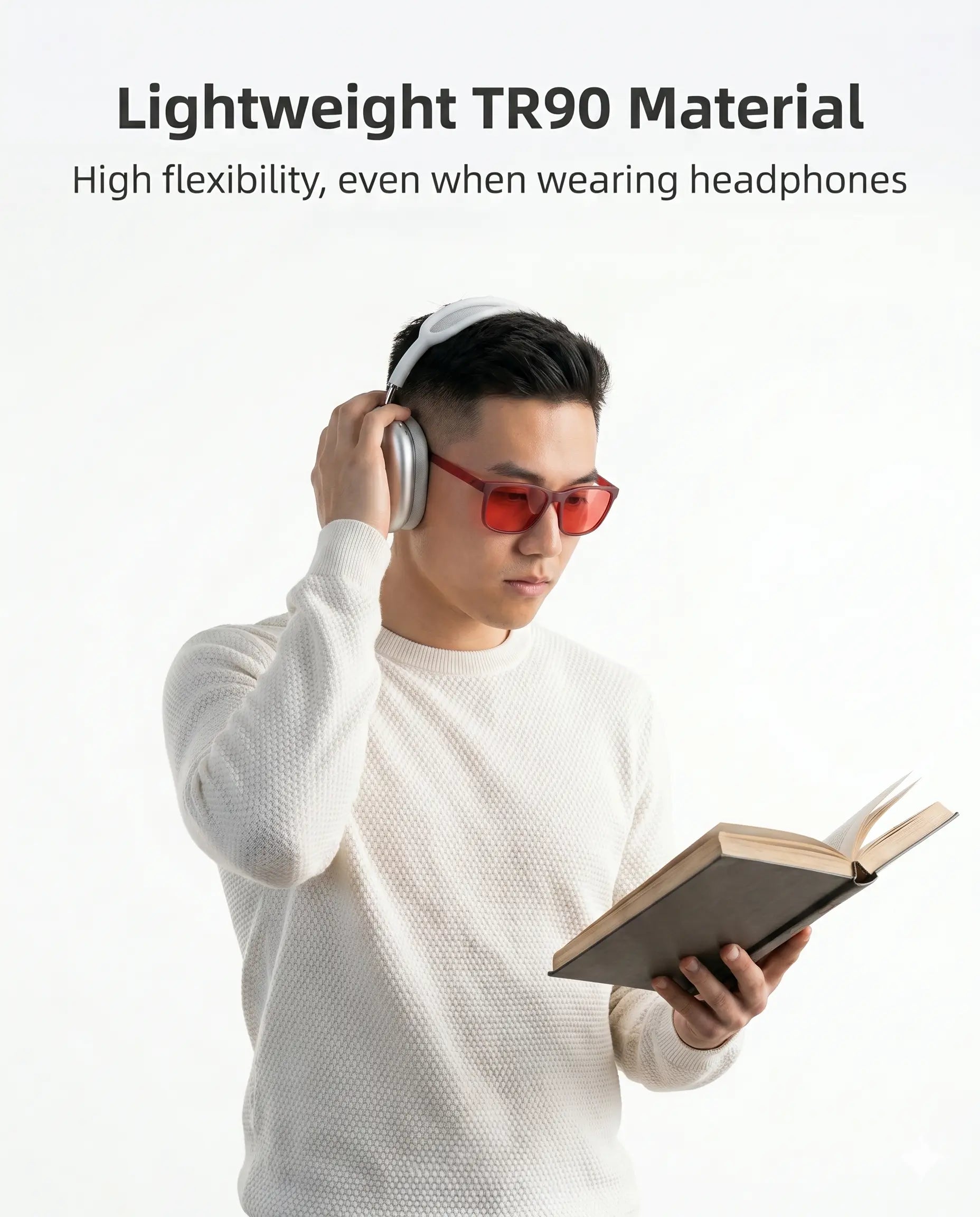 Blue Light Blocking Glasses – Red Lens, 99.9% UV & Blue Light Filter, Unisex, Sleep & Screen Protection, Black