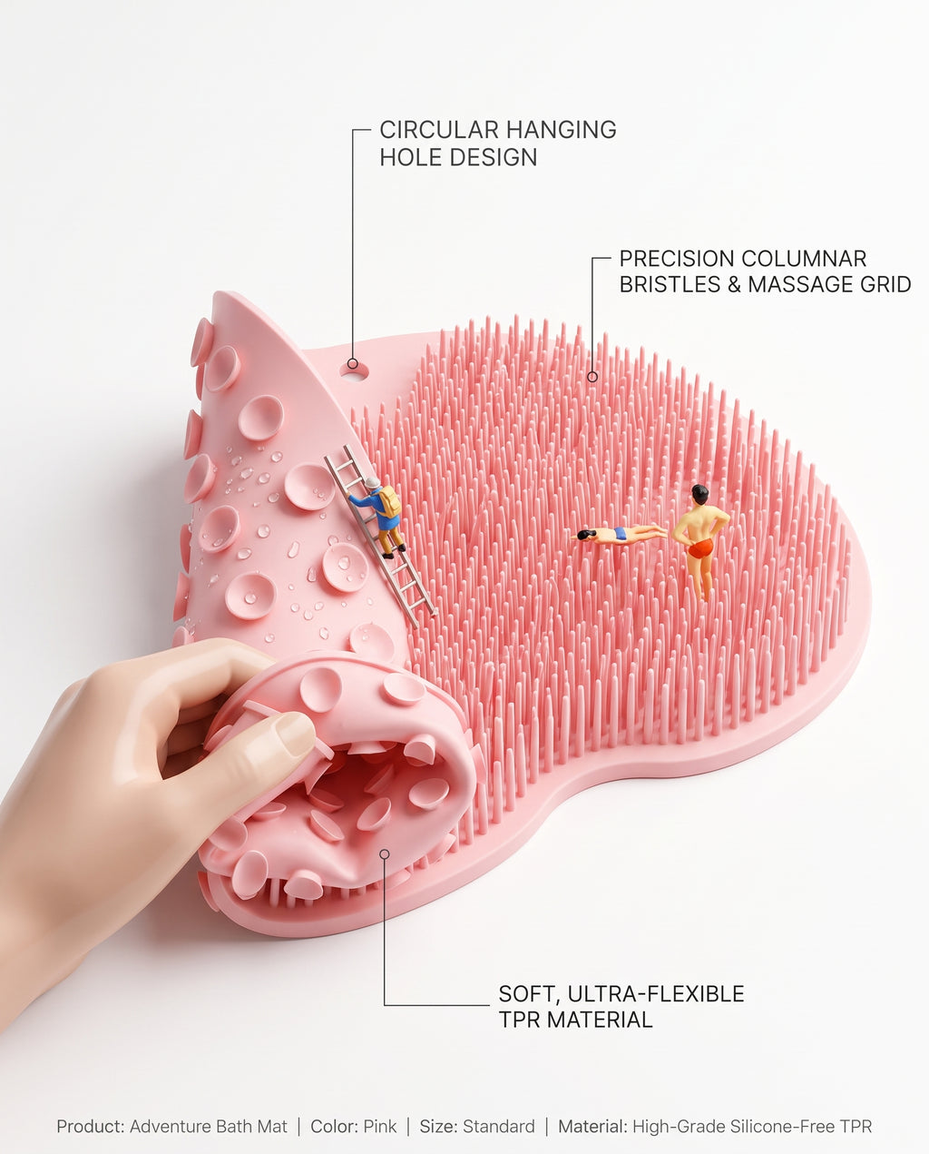 Anti-Slip Suction Cup Deep Cleansing Body Scrub Tool for Dirt Removal