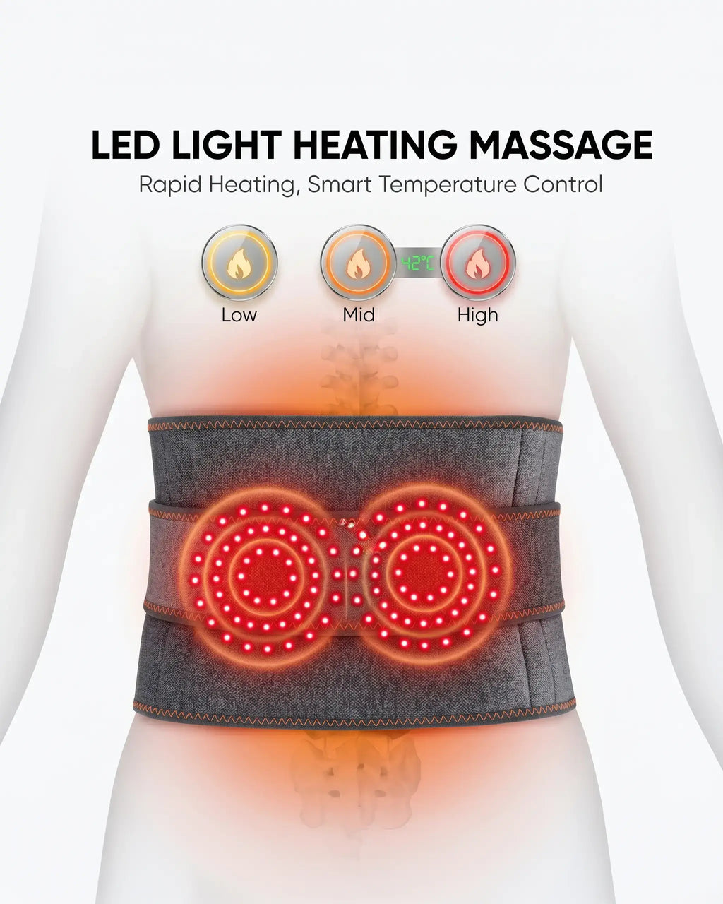 Electric Heating Waist Massager Belt with Vibration