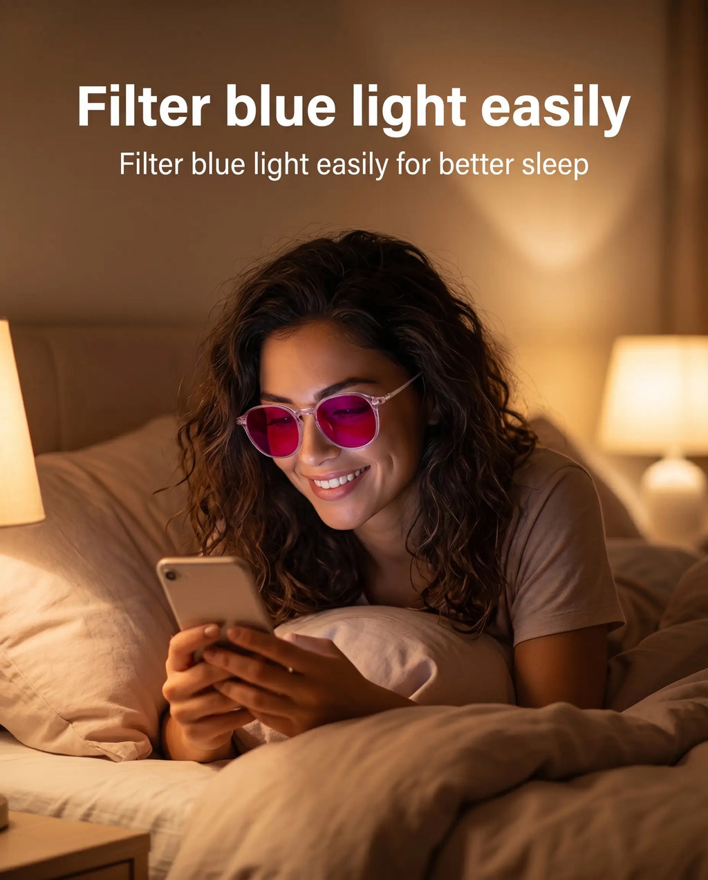 Unisex Red Lens Blue Light Blocking Glasses - 99.9% Filtration of 445–505nm