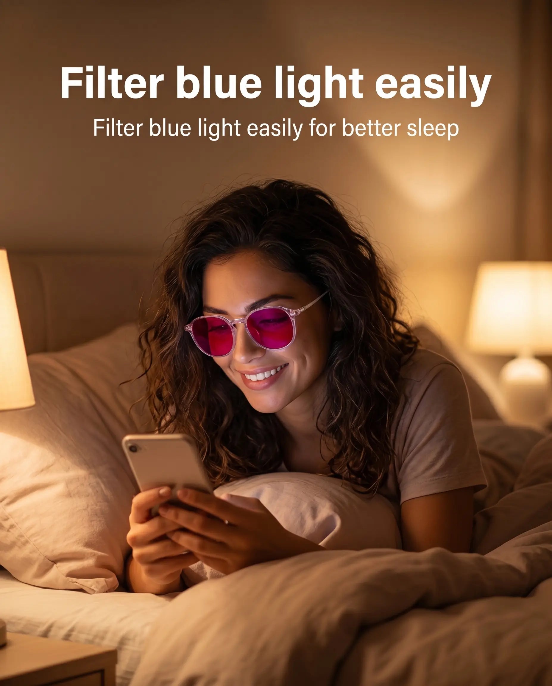 Unisex Red Lens Blue Light Blocking Glasses - 99.9% Filtration of 445–505nm