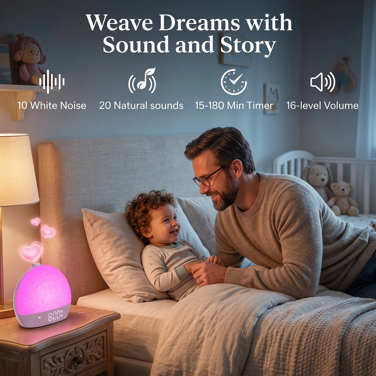 Sunrise Alarm Clock with 30 White Noise Sounds