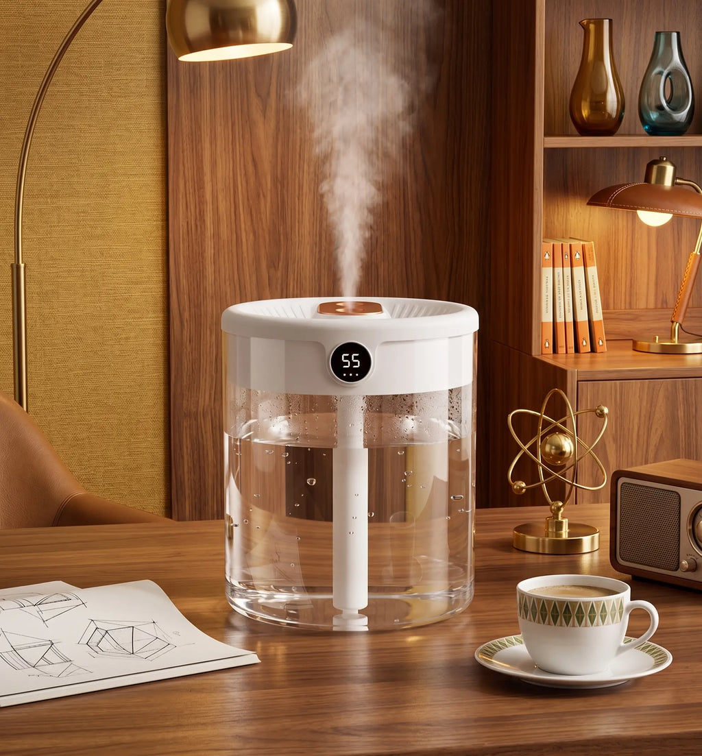 Dual Spray Humidifier 2L with Quiet Motor - Breathe Better, Sleep Deeper
