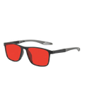 Blue Light Blocking Glasses – Red Lens, 99.9% UV & Blue Light Filter, Unisex, Sleep & Screen Protection, Black
