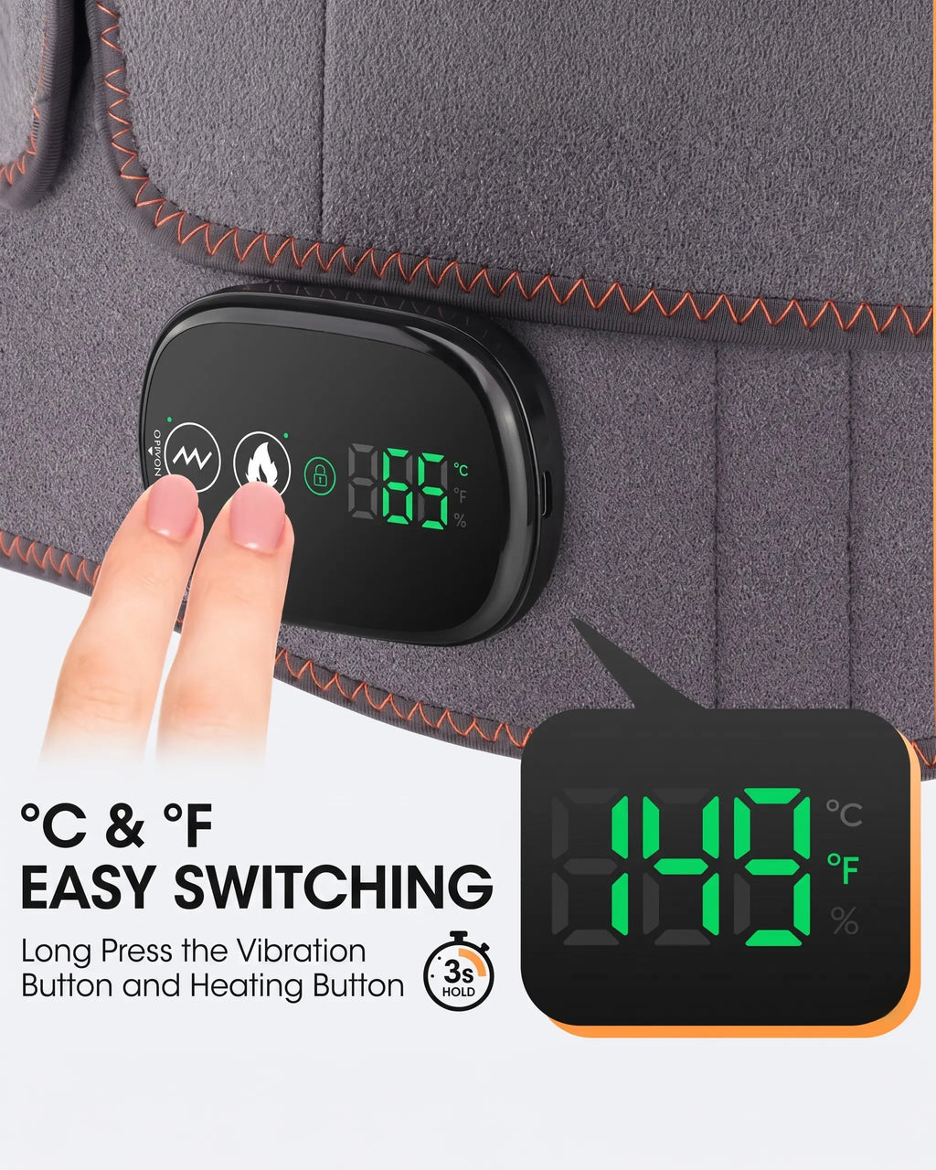 Electric Heating Waist Massager Belt with Vibration