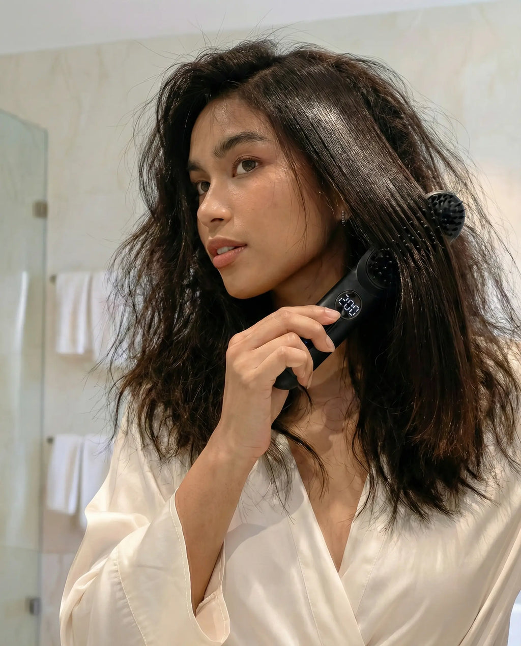 Portable Hair Straightener Brush – Ionic Smoothing, Anti-Frizz, Ceramic Plates, Fast Heating