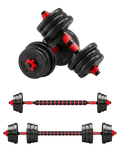 Adjustable Dumbbell Barbell Set 44 lbs – Convertible Weight Set for Home Gym Workout