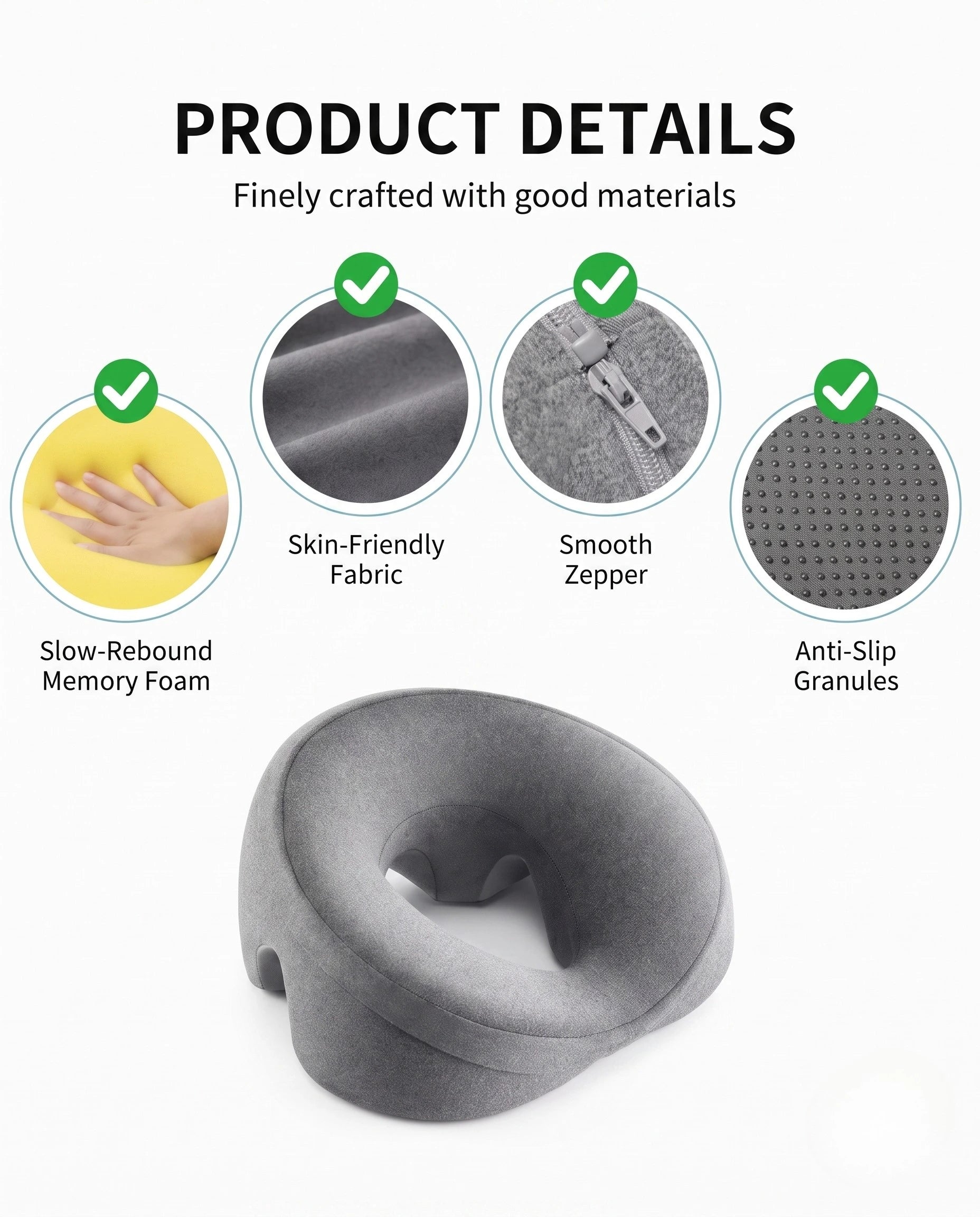 Ergonomic Memory Foam Face Down Pillow