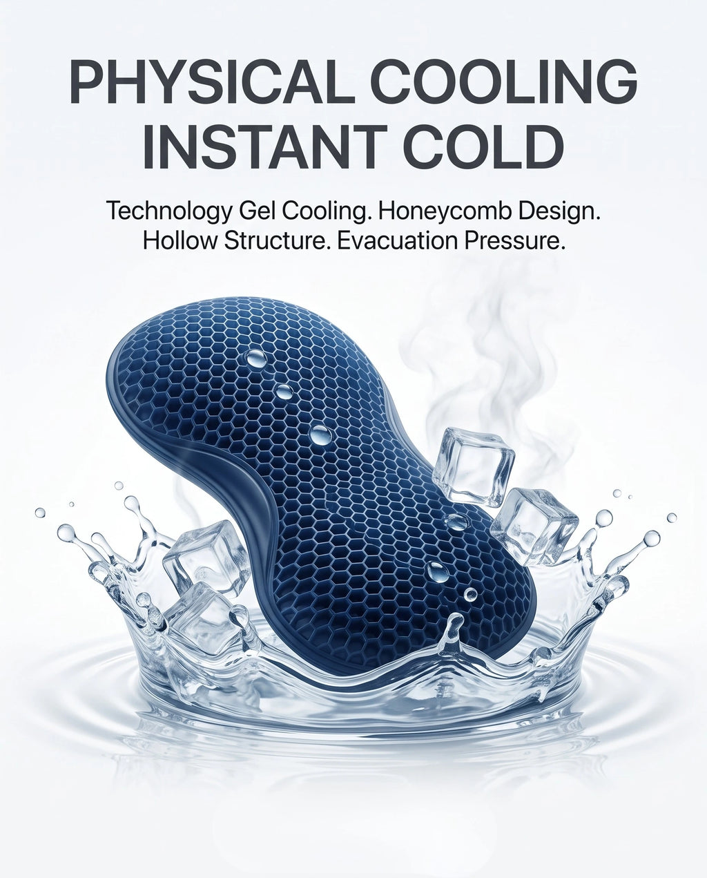 Cooling Gel Seat Cushion with Honeycomb Design, Breathable Pressure Relief for Back