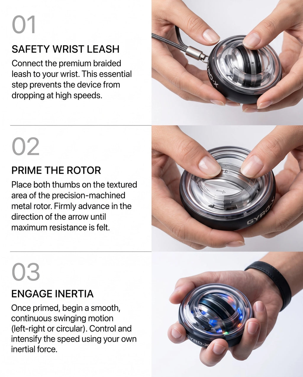 Alloy Steel Wrist Force Gyroscopic Ball, Grip Strength Trainer