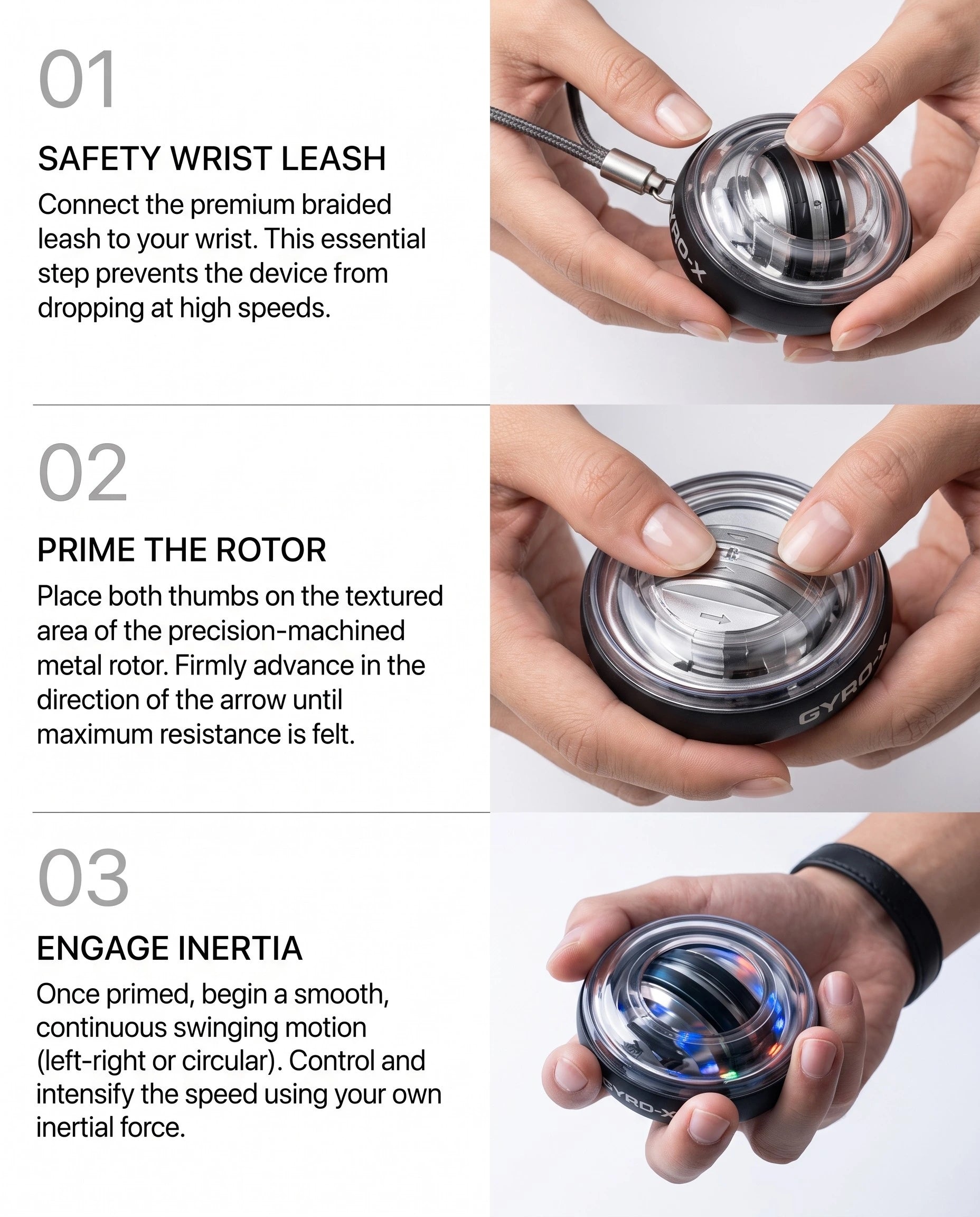 Alloy Steel Wrist Force Gyroscopic Ball, Grip Strength Trainer