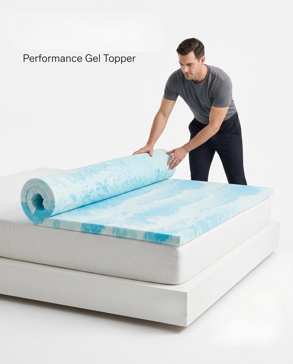 Cooling Gel Memory Foam Mattress Topper- Breathable Bed Topper