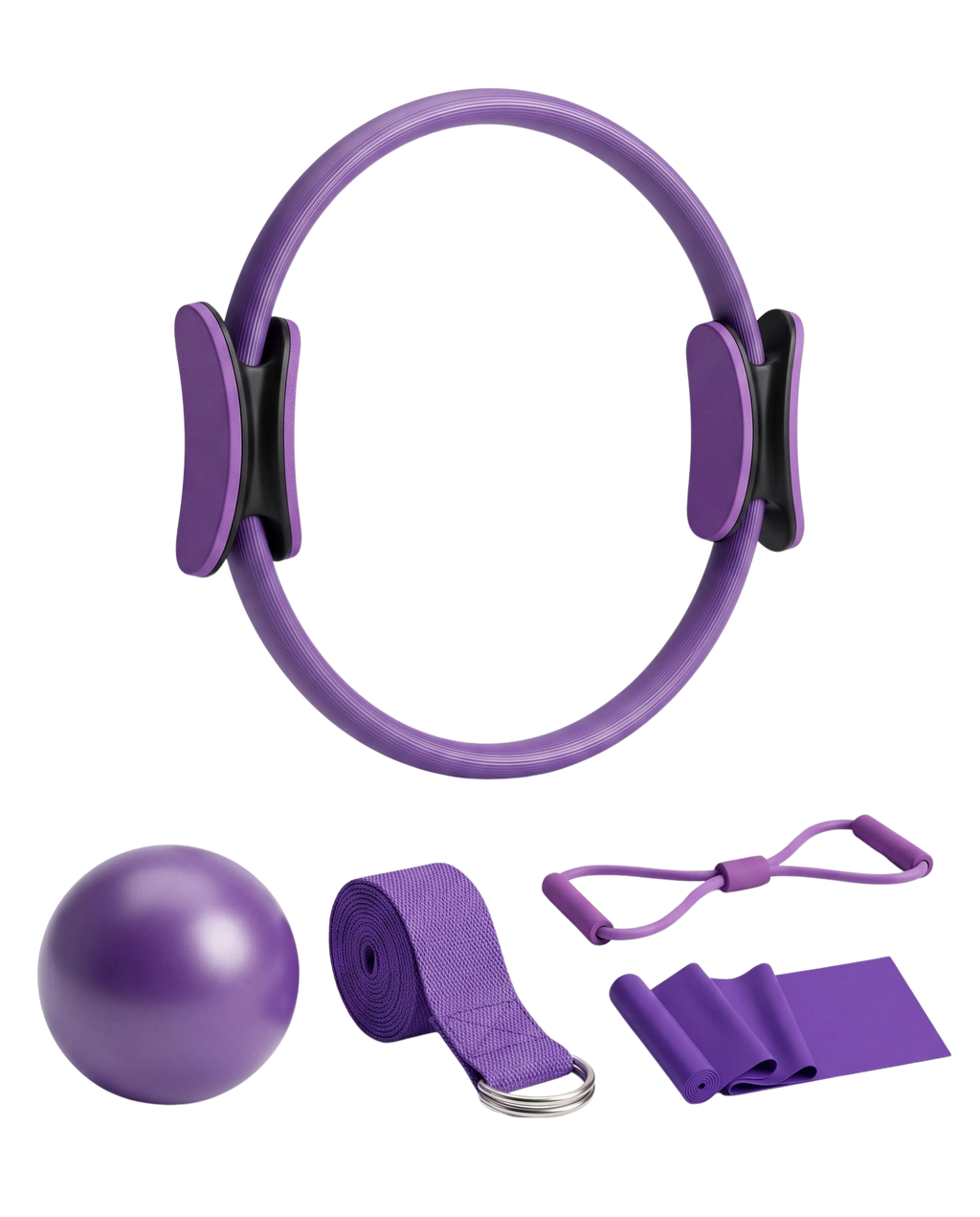 5-Piece Women's & Girls' Yoga Fitness Ring Set