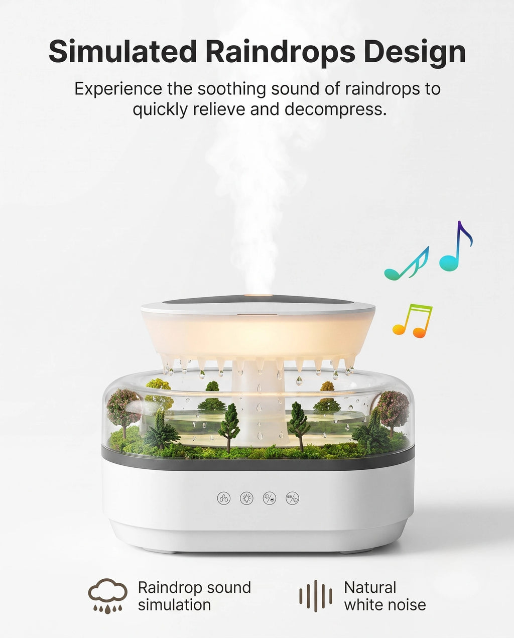 Raindrop Music Humidifier & Essential Oil Aromatherapy Diffuser
