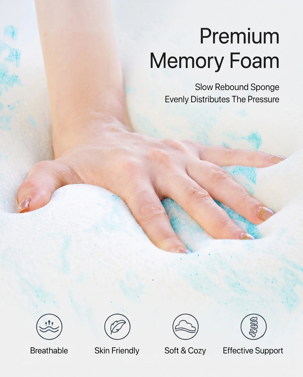 Cooling Gel Memory Foam Mattress Topper- Breathable Bed Topper