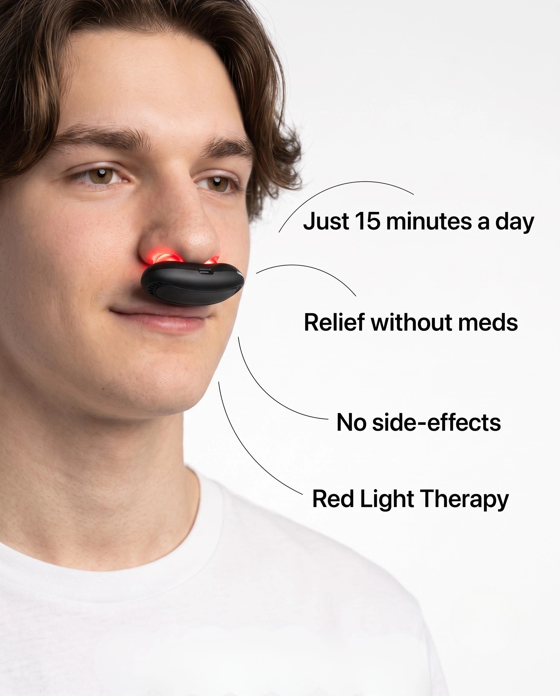 Red Light Nasal Therapy Device - Nose Massager for Rhinitis Relief