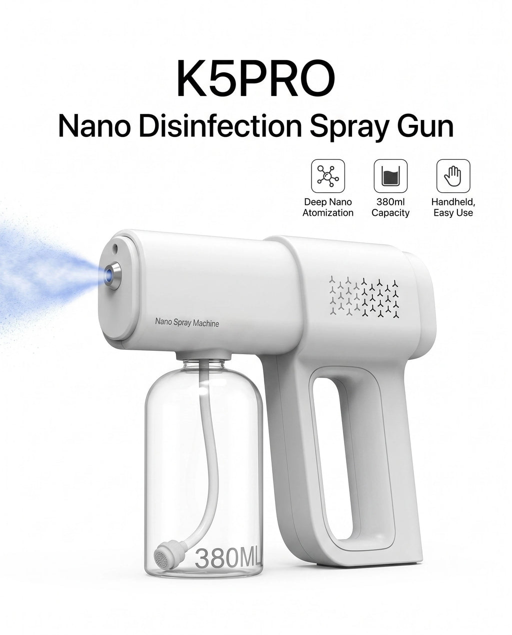 Wireless USB Electric Sanitizer Atomizer Gun for Home Surface Disinfection